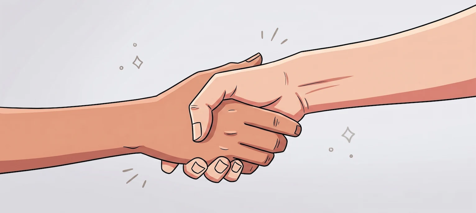 Poignée de main entre un artisan et un client